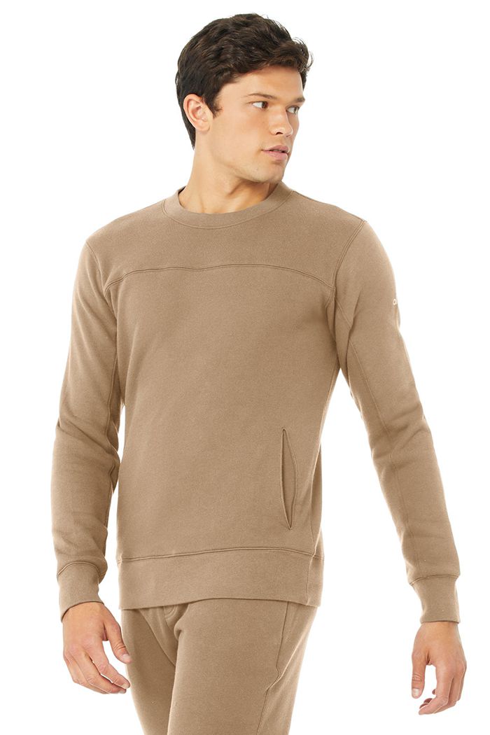 Alo Yoga Base Sweatshirt Long Sleeve Herr Bruna | 9087542-NB