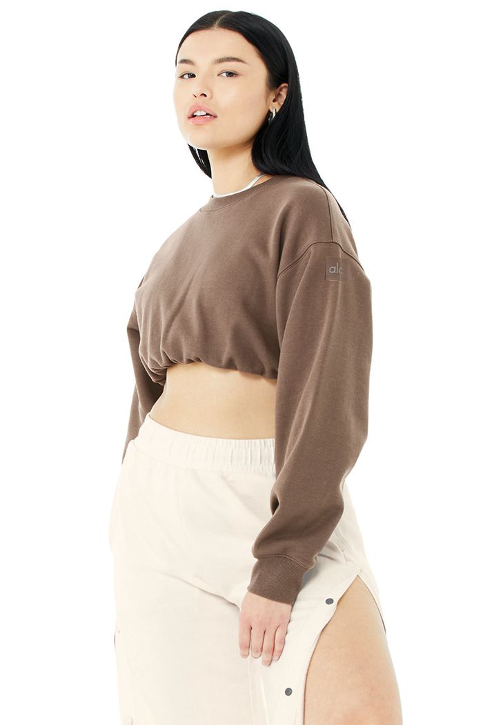 Alo Yoga Devotion Crew Neck Sweatshirt Dam Bruna | 3524168-SB