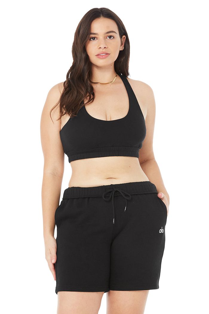 Alo Yoga Scoop Neck Sweatshirt BH Dam Svarta | 0961748-ZR