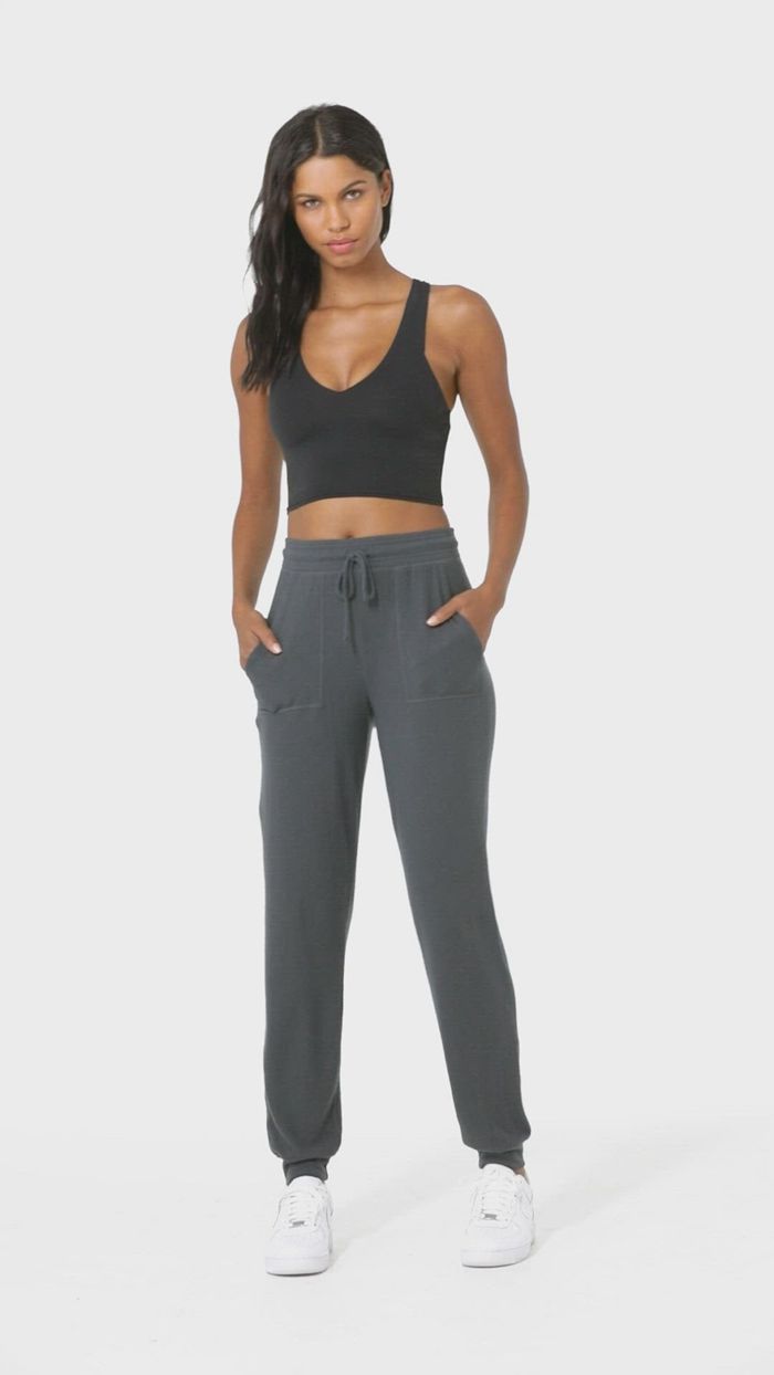 Alo Yoga Soho Sweat Byxor Dam Mörkolivgröna | 3074152-PX