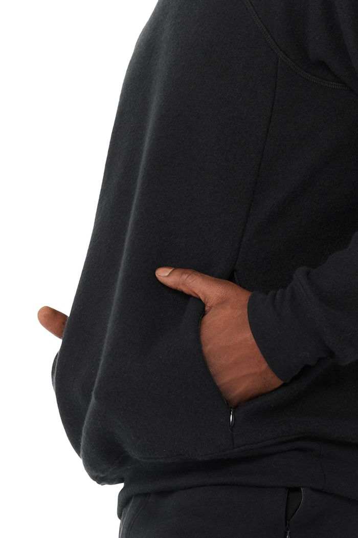 Alo Yoga Triumph Crew Neck Sweatshirt Long Sleeve Herr Svarta | 6052148-GI