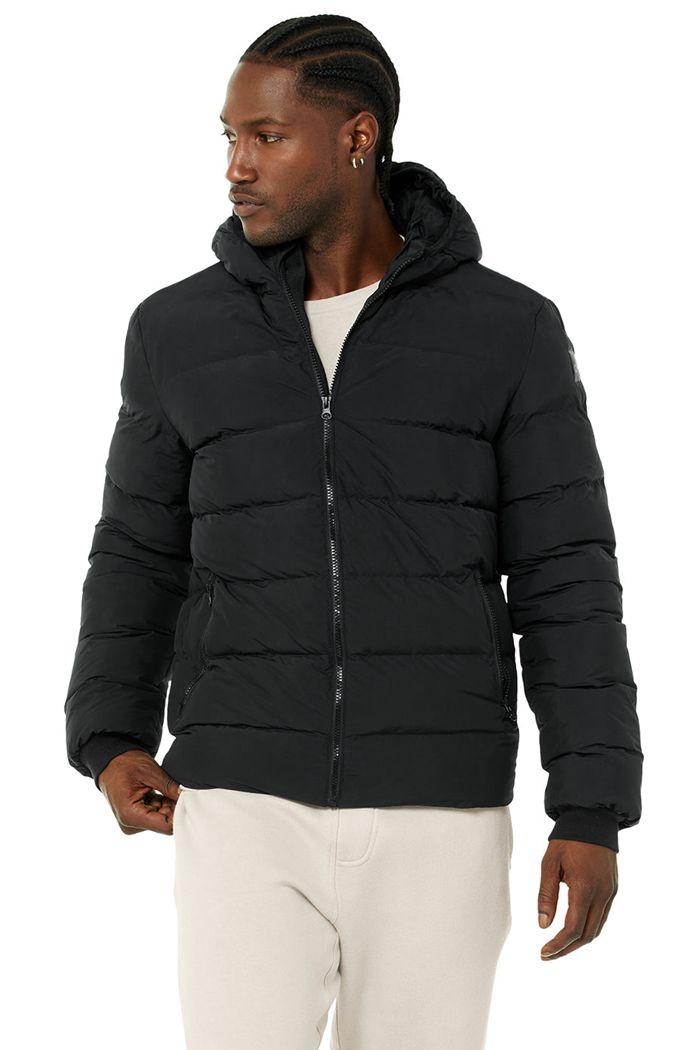 Alo Yoga Vail Puffer Jacka Herr Svarta | 2065917-YE